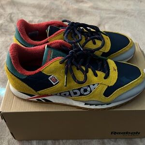 Reebok Yellow and Blue Retro Sneakers